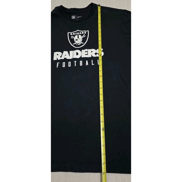 Raiders Shirt Mens Sz L Black Pullover Nike Long Sleeve NFL Football Crew Sports - Picture 5 of 6